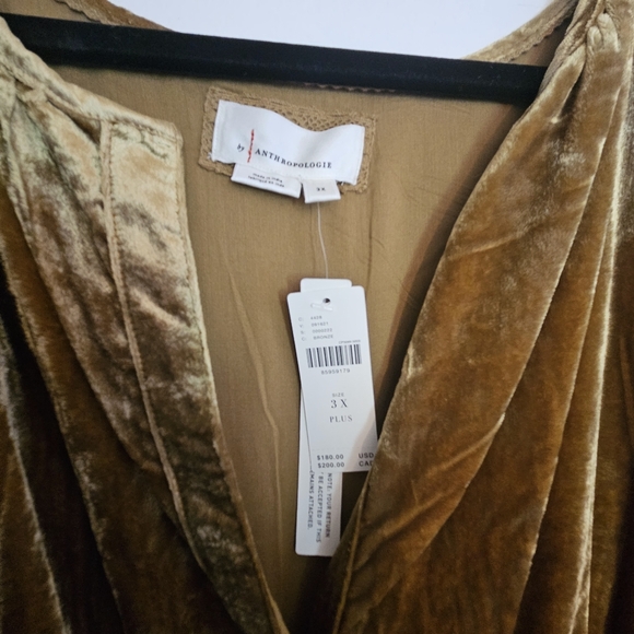 *pockets* Anthro Gold Maxi velvet dress w/POCKETS!! - Picture 3 of 3